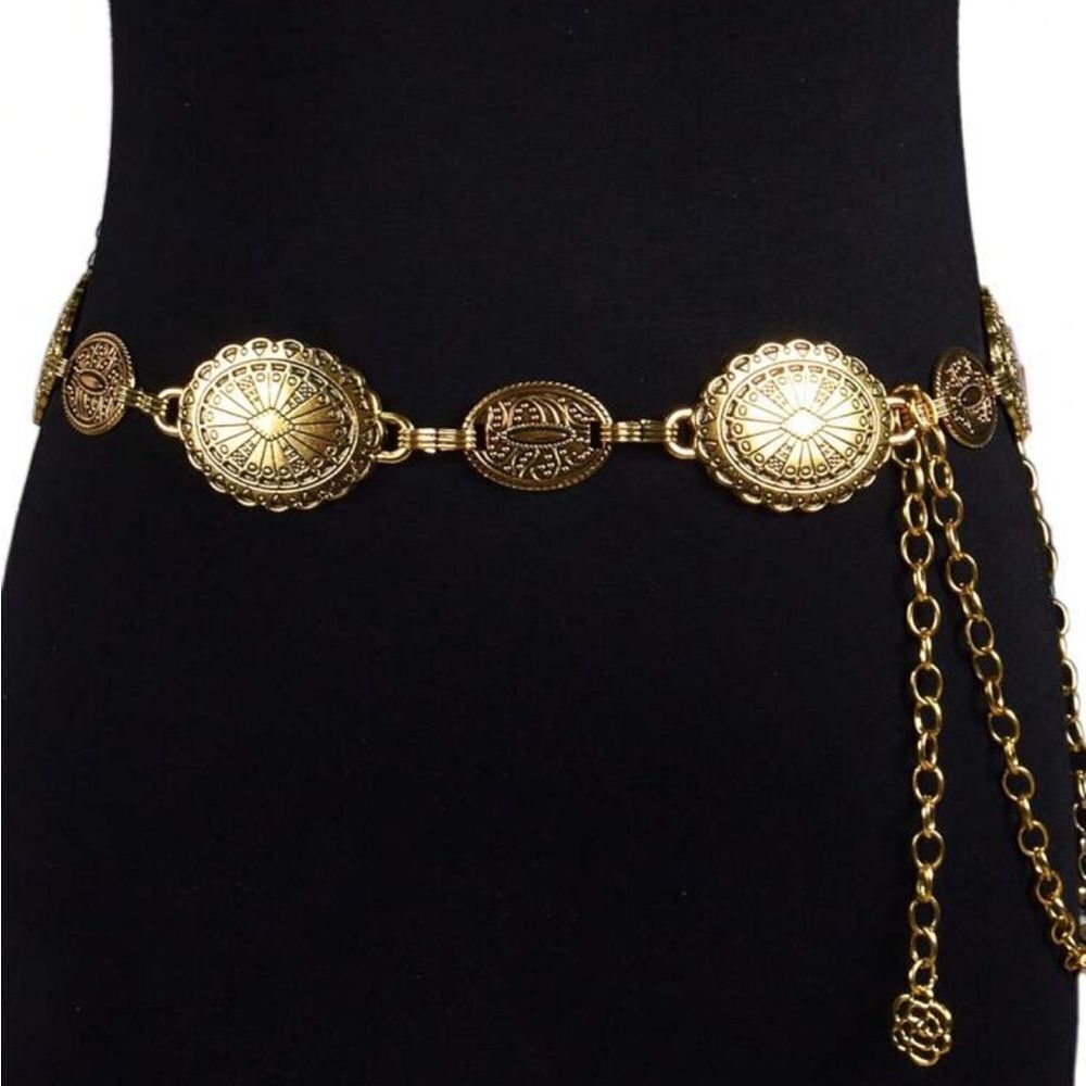 Free People Gold Coin-Link Chain Belt